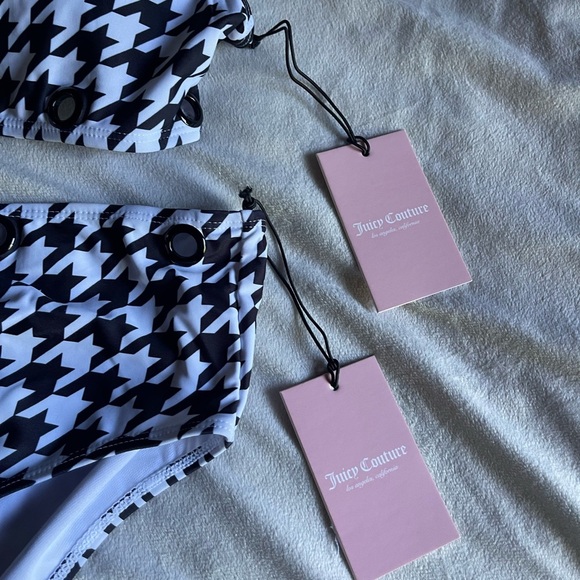 Houndstooth Black and White Women's Swim Set - Picture 2 of 9